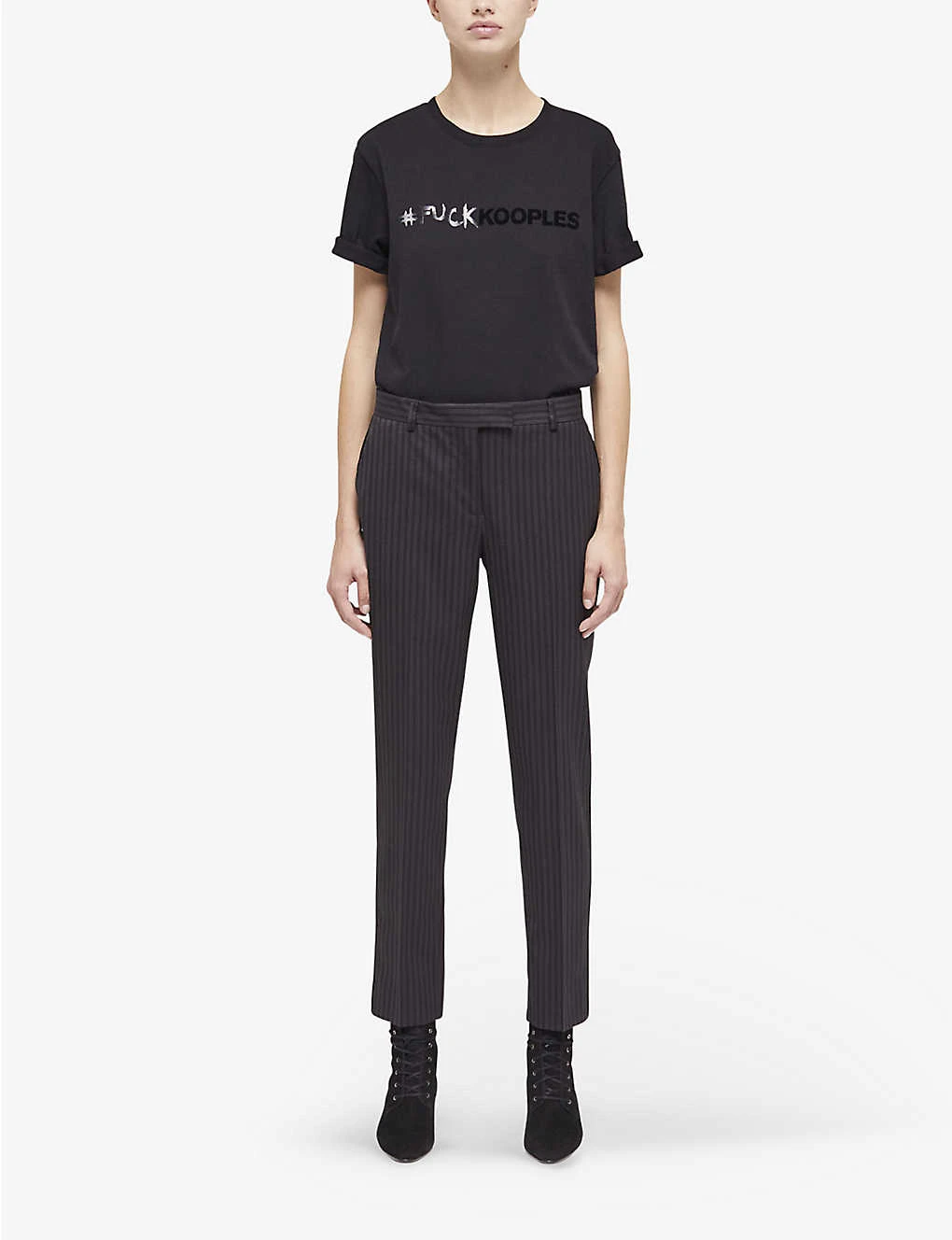 THE KOOPLES Striped Slim-leg Mid-rise Stretch-wool Trousers 4 THE KOOPLES Striped Slim-leg Mid-rise Stretch-wool Trousers - Image 2