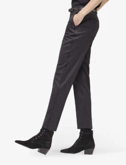 THE KOOPLES Striped Slim-leg Mid-rise Stretch-wool Trousers 9 THE KOOPLES Striped Slim-leg Mid-rise Stretch-wool Trousers -Sweaty Betty Store R04121422 BLA02 ALT02