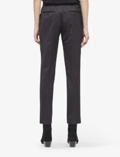 THE KOOPLES Striped Slim-leg Mid-rise Stretch-wool Trousers 10 THE KOOPLES Striped Slim-leg Mid-rise Stretch-wool Trousers -Sweaty Betty Store R04121422 BLA02 ALT03
