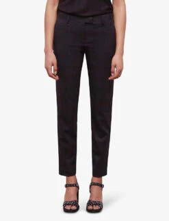 THE KOOPLES Tapered-leg Mid-rise Stretch-woven Trousers 9 THE KOOPLES Tapered-leg Mid-rise Stretch-woven Trousers -Sweaty Betty Store R04121423 BLA01 ALT02
