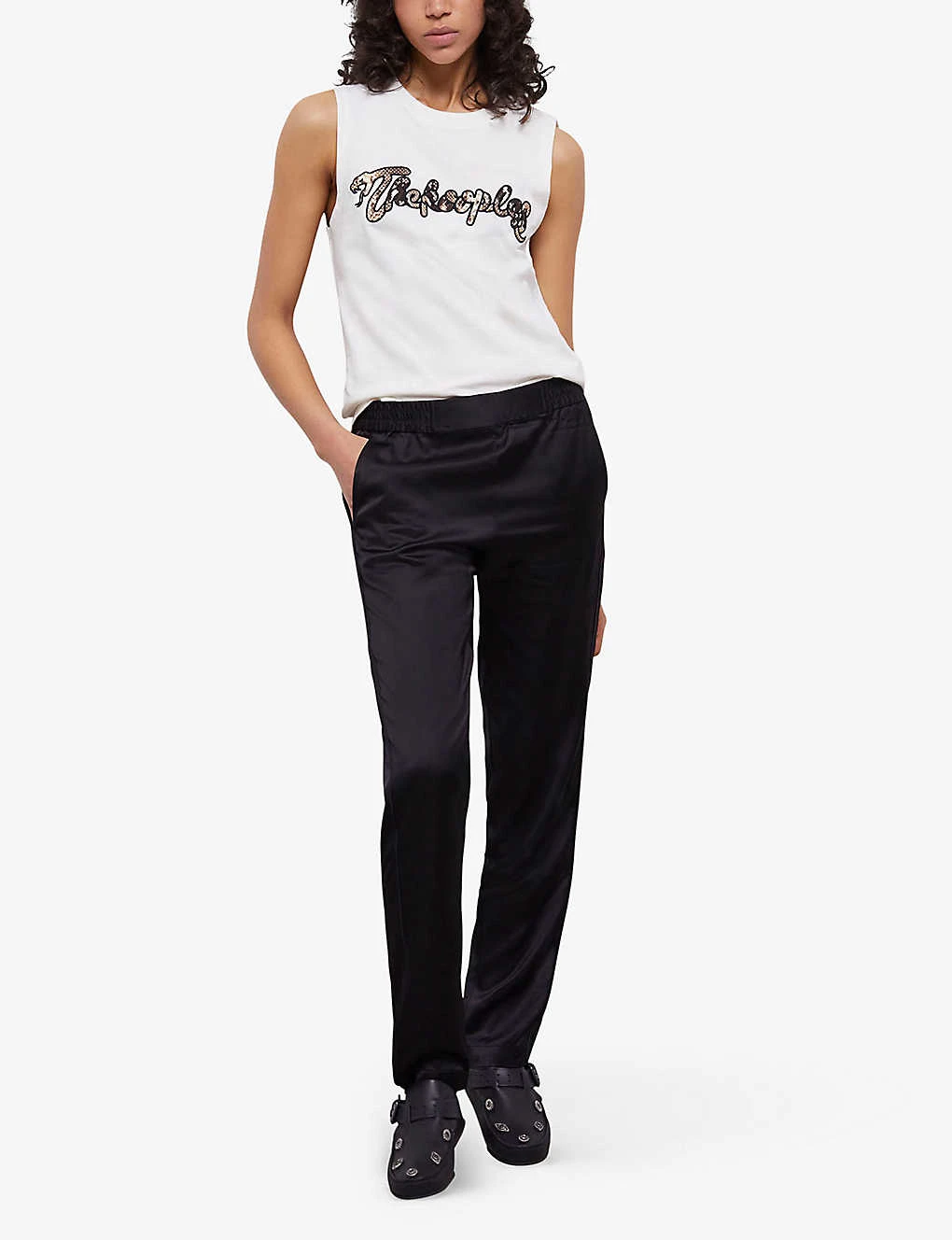 THE KOOPLES Tapered-leg High-rise Satin Jogging Bottoms 4 THE KOOPLES Tapered-leg High-rise Satin Jogging Bottoms - Image 2