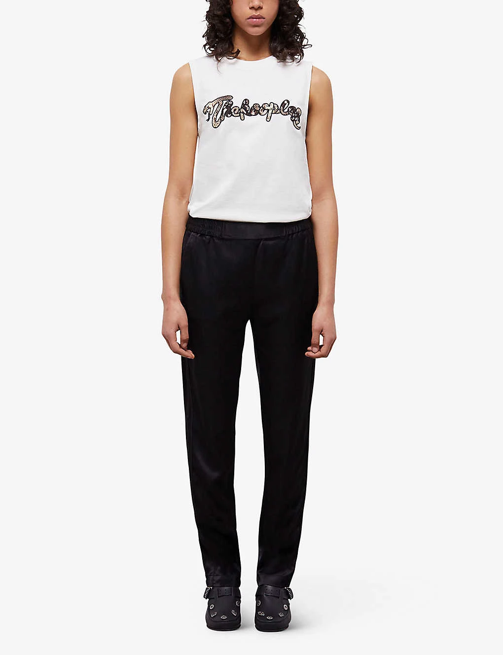 THE KOOPLES Tapered-leg High-rise Satin Jogging Bottoms 5 THE KOOPLES Tapered-leg High-rise Satin Jogging Bottoms - Image 3