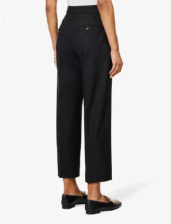 ME AND EM Straight-leg Mid-rise Wool-blend Trousers 10 ME AND EM Straight-leg Mid-rise Wool-blend Trousers -Sweaty Betty Store R04122182 BLACK ALT03