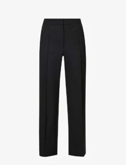 ME AND EM Straight-leg Mid-rise Wool-blend Trousers