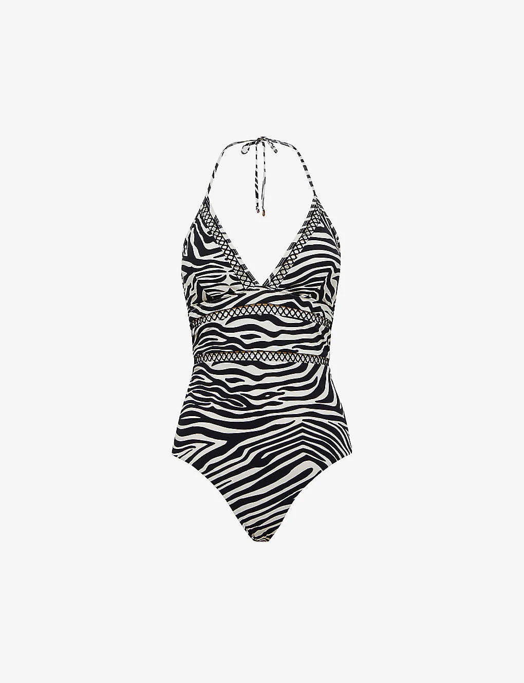 Reiss Gia Zebra-print Halterneck Swimsuit 3 Reiss Gia Zebra-print Halterneck Swimsuit