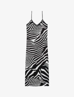 THE KOOPLES Zebra-print Woven Maxi Dress