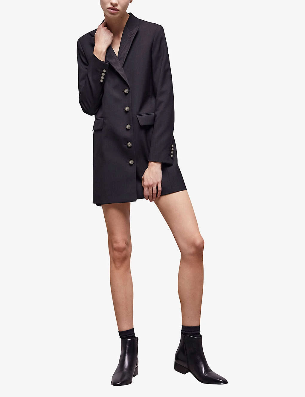 THE KOOPLES Single-breasted Peak-lapel Wool Mini Dress 4 THE KOOPLES Single-breasted Peak-lapel Wool Mini Dress - Image 2