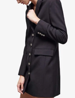 THE KOOPLES Single-breasted Peak-lapel Wool Mini Dress 11 THE KOOPLES Single-breasted Peak-lapel Wool Mini Dress -Sweaty Betty Store R04122989 BLA01 ALT04