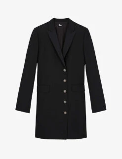THE KOOPLES Single-breasted Peak-lapel Wool Mini Dress