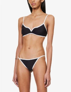 Caro Contrasting-trim Bikini Bottoms -Sweaty Betty Store R04124424 WHITEANDBLACK ALT02