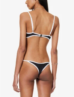 Caro Contrasting-trim Bikini Bottoms -Sweaty Betty Store R04124424 WHITEANDBLACK ALT03