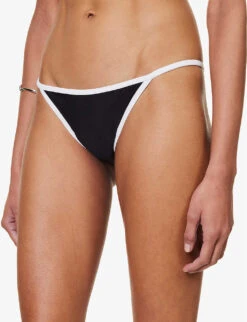Caro Contrasting-trim Bikini Bottoms -Sweaty Betty Store R04124424 WHITEANDBLACK ALT04
