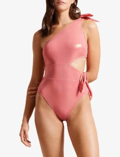 Ted Baker Astile One-shoulder Cut-out Swimsuit 9 Ted Baker Astile One-shoulder Cut-out Swimsuit -Sweaty Betty Store R04125139 CORAL ALT02