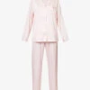 Satin Relaxed-fit Stretch-woven Pyjama Set -Sweaty Betty Store R04125629 PINKSTRIPE M