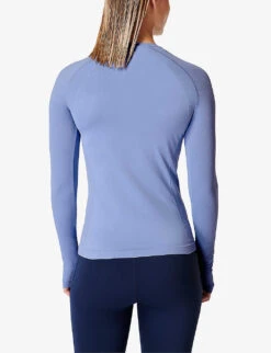 Sweaty Betty Athlete Seamless Workout Long-sleeved Stretch-jersey Top 10 Sweaty Betty Athlete Seamless Workout Long-sleeved Stretch-jersey Top -Sweaty Betty Store R04127201 FLUIDBLUE ALT03