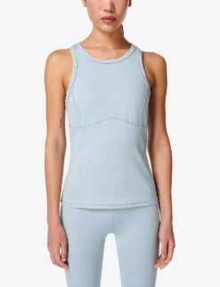 Sweaty Betty All Day Racer-back Stretch-woven Tank Top -Sweaty Betty Store R04127243 ALUMINIUMBLUE ALT02