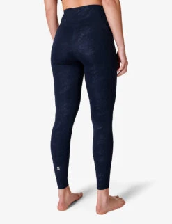 Sweaty Betty All Day Croc-embossed Stretch-woven Leggings -Sweaty Betty Store R04127347 BLUTEXCROCPRNT ALT03