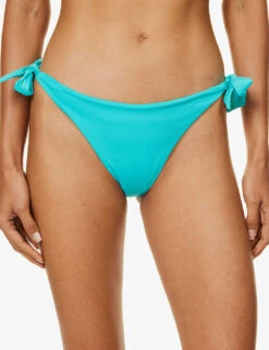 Max Mara Stefy Self-tie Mid-rise Bikini Bottoms 9 Max Mara Stefy Self-tie Mid-rise Bikini Bottoms -Sweaty Betty Store R04127761 SKYBLUE ALT02