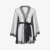 AGENT PROVOCATEUR Lindie Floral Trim Mesh Dressing Gown 1 AGENT PROVOCATEUR Lindie Floral Trim Mesh Dressing Gown -Sweaty Betty Store R04129127 BLACK M