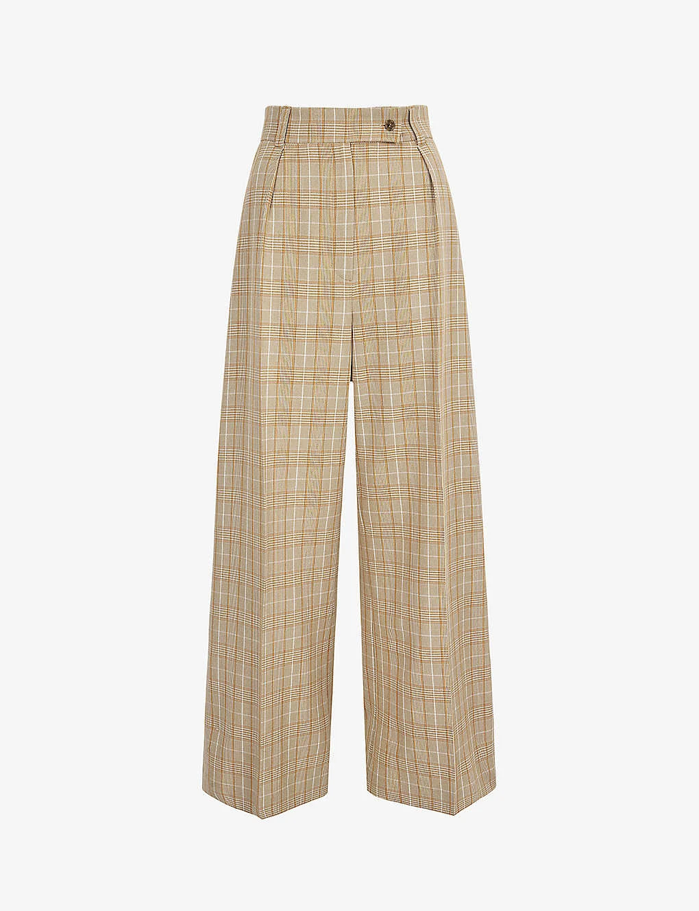 Fedde Checked Wide-leg Stretch-recycled Polyester Blend Trousers 3 Fedde Checked Wide-leg Stretch-recycled Polyester Blend Trousers