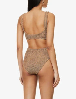 Jessica Crinkled High-rise Bikini -Sweaty Betty Store R04130205 METALLICCOCOASILVER ALT02