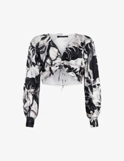AllSaints Carla Jackie Floral-print Woven Top