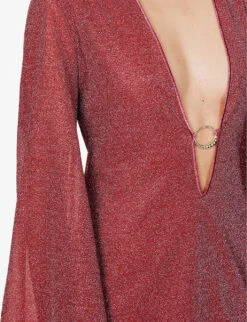 OSEREE Lumière Mesh Relaxed-fit Metallic-woven Kaftan -Sweaty Betty Store R04132777 RASPBERRY ALT04