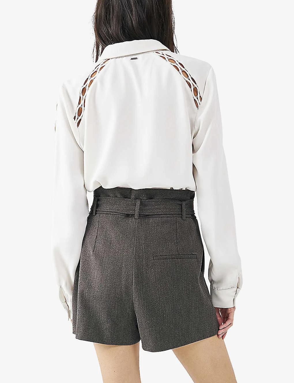 Ikks Ladder-stitch Belted Woven Shirt 5 Ikks Ladder-stitch Belted Woven Shirt - Image 3