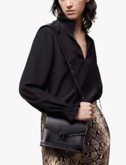 THE KOOPLES Plunging Tied V-neck Silk Top -Sweaty Betty Store R04133979 BLA01 ALT02