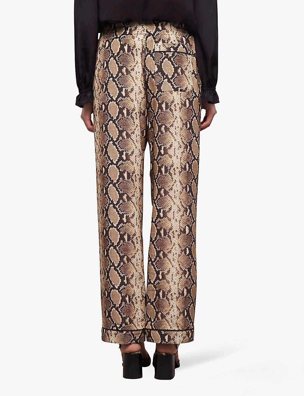 THE KOOPLES Python-pattern Straight-leg Mid-rise Silk Trousers 5 THE KOOPLES Python-pattern Straight-leg Mid-rise Silk Trousers - Image 3