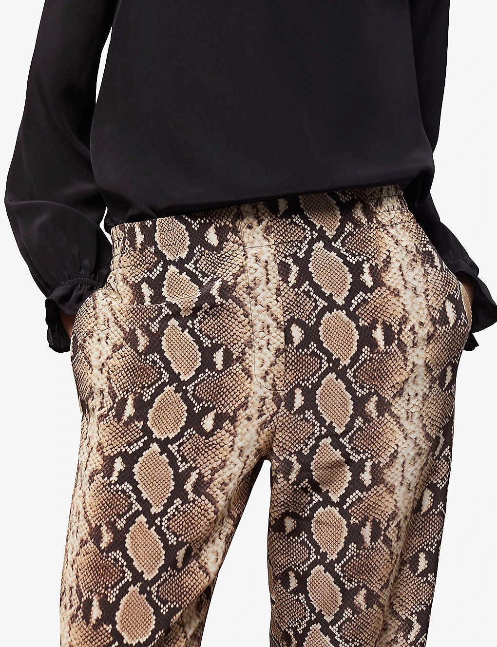 THE KOOPLES Python-pattern Straight-leg Mid-rise Silk Trousers 6 THE KOOPLES Python-pattern Straight-leg Mid-rise Silk Trousers - Image 4