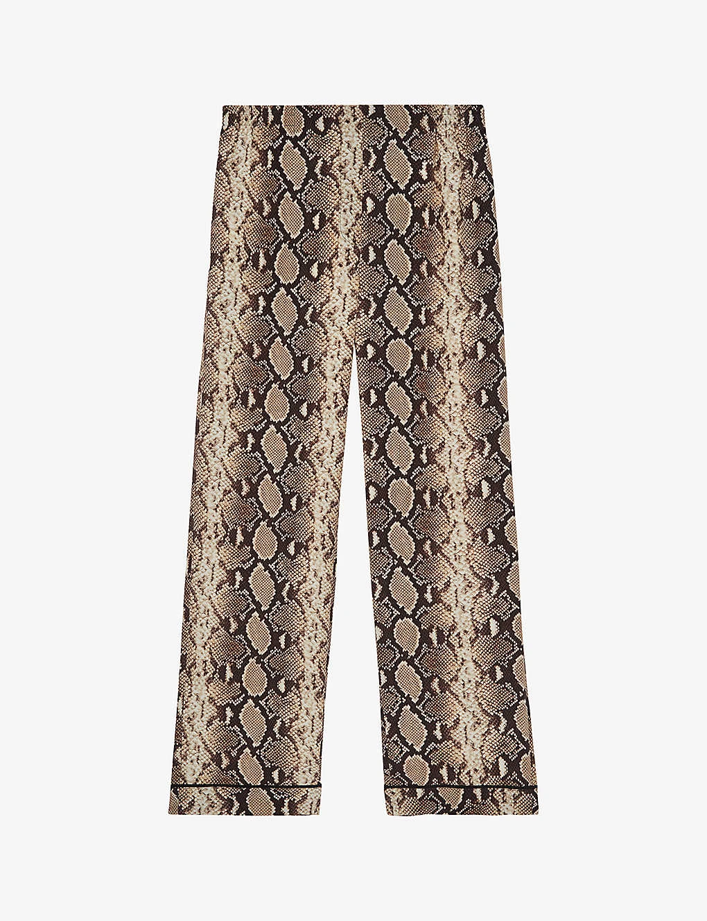 THE KOOPLES Python-pattern Straight-leg Mid-rise Silk Trousers 3 THE KOOPLES Python-pattern Straight-leg Mid-rise Silk Trousers