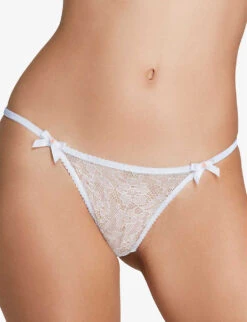 AGENT PROVOCATEUR Lorna Mid-rise Lace Thong 9 AGENT PROVOCATEUR Lorna Mid-rise Lace Thong -Sweaty Betty Store R04135471 WHITE ALT03