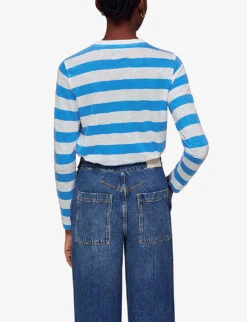 Whistles Stripe-pattern Boxy Cotton Top 10 Whistles Stripe-pattern Boxy Cotton Top -Sweaty Betty Store R04135841 MULTICOLOURED ALT03
