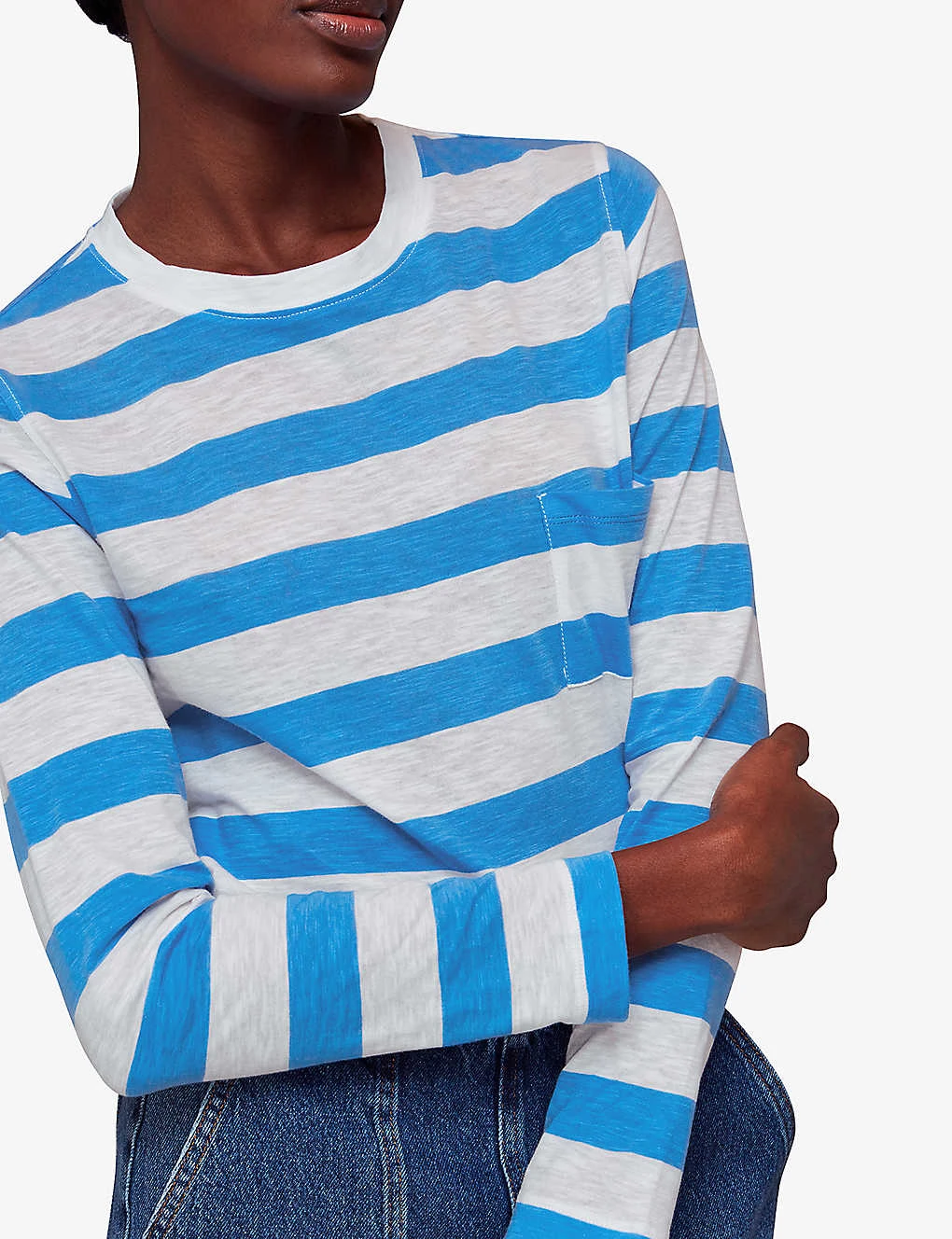 Whistles Stripe-pattern Boxy Cotton Top 7 Whistles Stripe-pattern Boxy Cotton Top - Image 5