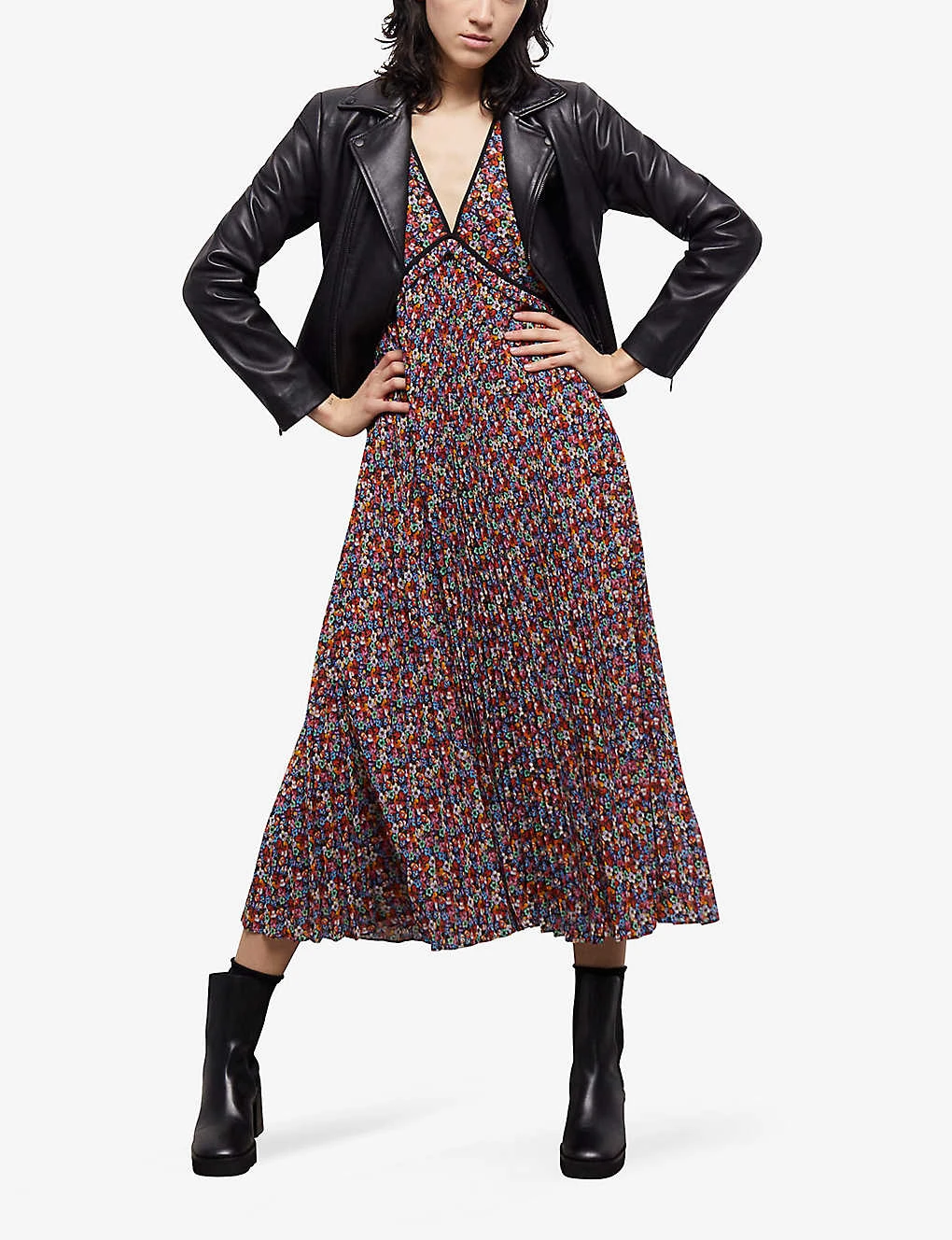 THE KOOPLES Floral-print Woven Midi Dress 4 THE KOOPLES Floral-print Woven Midi Dress - Image 2