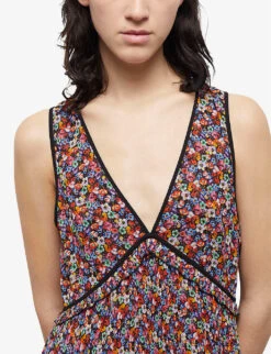 THE KOOPLES Floral-print Woven Midi Dress 11 THE KOOPLES Floral-print Woven Midi Dress -Sweaty Betty Store R04136179 MU01 ALT04