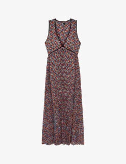 THE KOOPLES Floral-print Woven Midi Dress