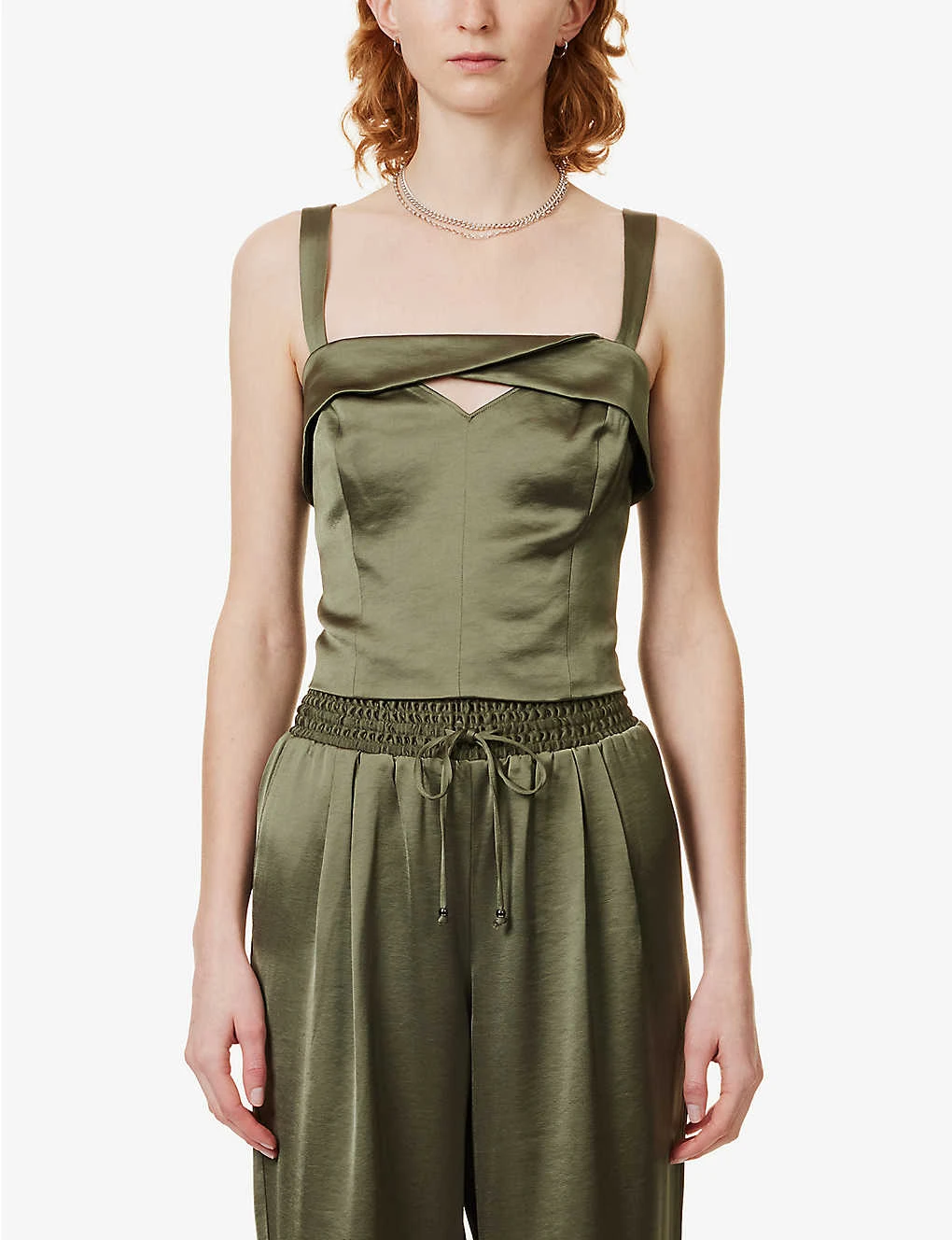 Paige Kalei Cut-out Cropped Satin Top 5 Paige Kalei Cut-out Cropped Satin Top - Image 3