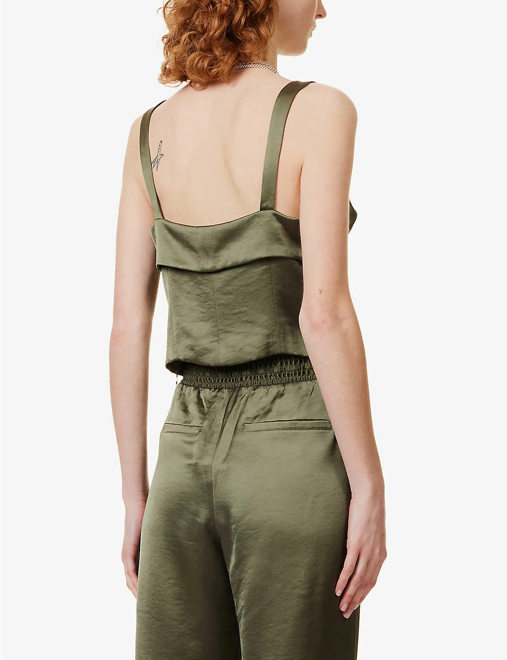 Paige Kalei Cut-out Cropped Satin Top 6 Paige Kalei Cut-out Cropped Satin Top - Image 4