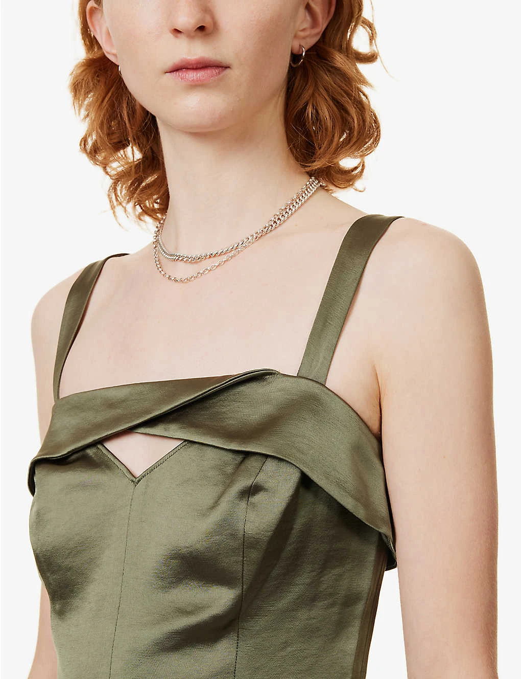 Paige Kalei Cut-out Cropped Satin Top 7 Paige Kalei Cut-out Cropped Satin Top - Image 5