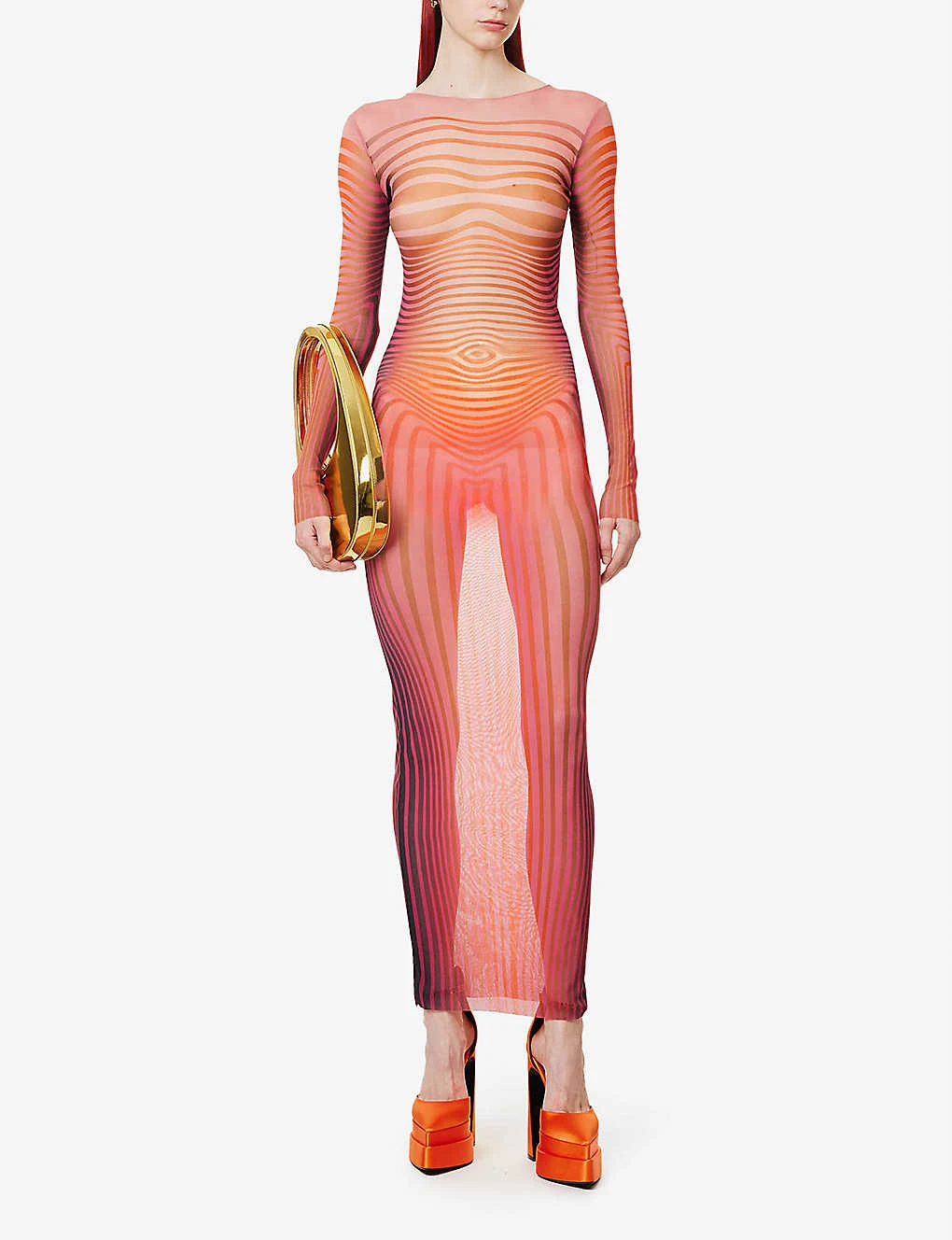 Jean Paul Gaultier Abstract-print Slim-fit Woven Maxi Dress 4 Jean Paul Gaultier Abstract-print Slim-fit Woven Maxi Dress - Image 2