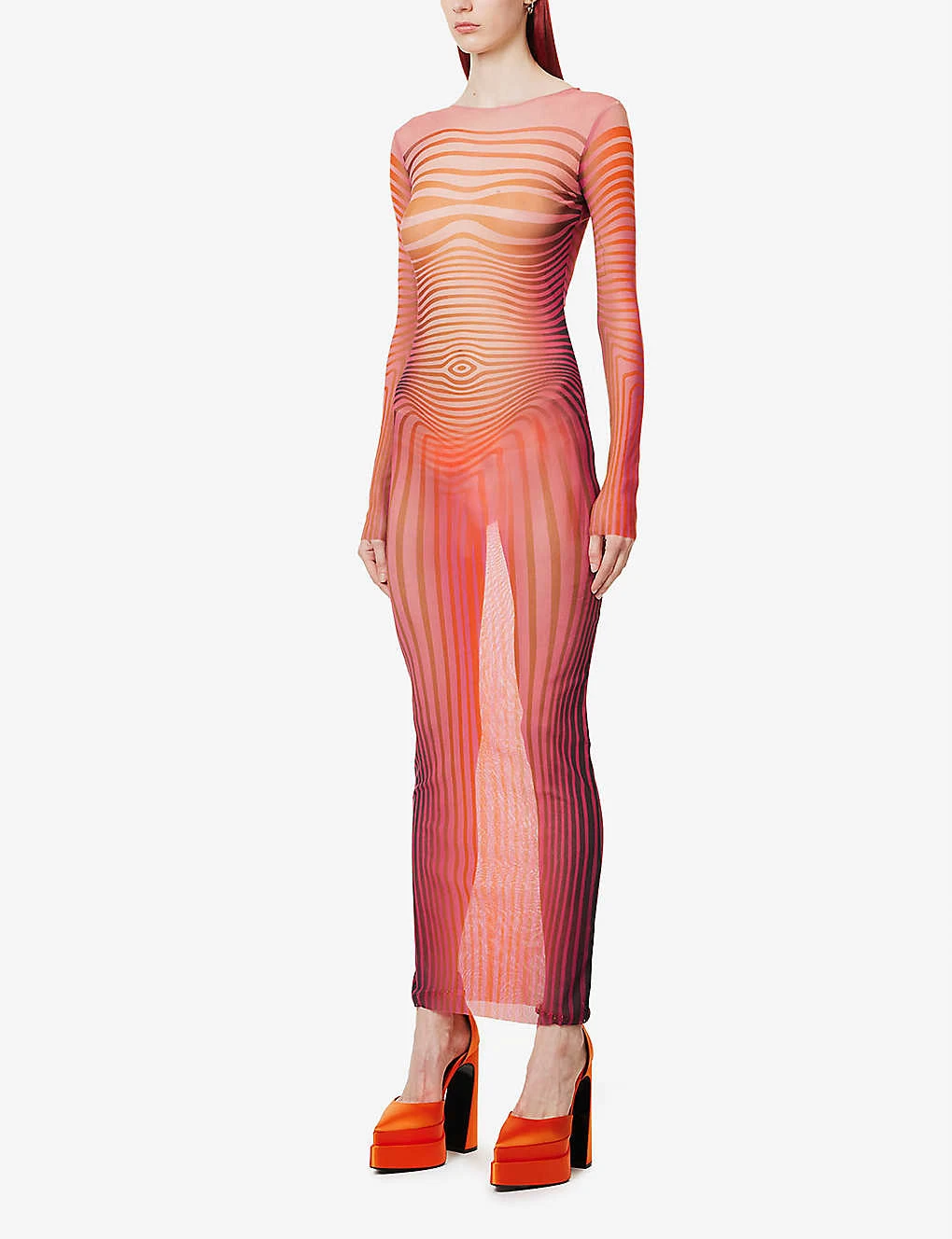 Jean Paul Gaultier Abstract-print Slim-fit Woven Maxi Dress 5 Jean Paul Gaultier Abstract-print Slim-fit Woven Maxi Dress - Image 3