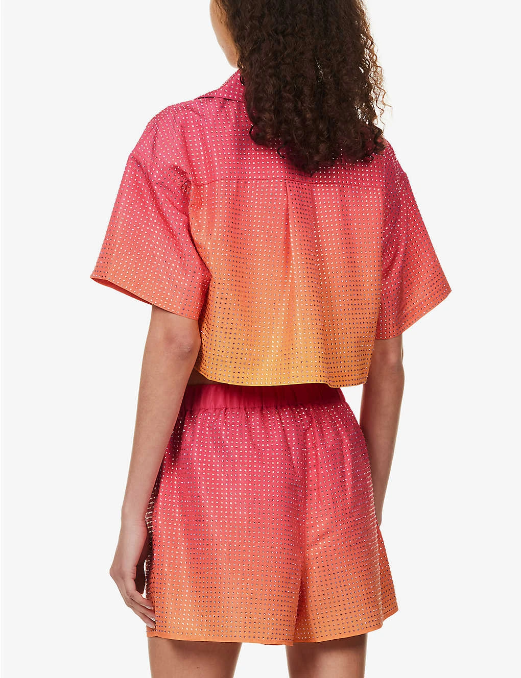 SELF PORTRAIT Crystal-embellished Short-sleeved Shell Shirt 6 SELF PORTRAIT Crystal-embellished Short-sleeved Shell Shirt - Image 4