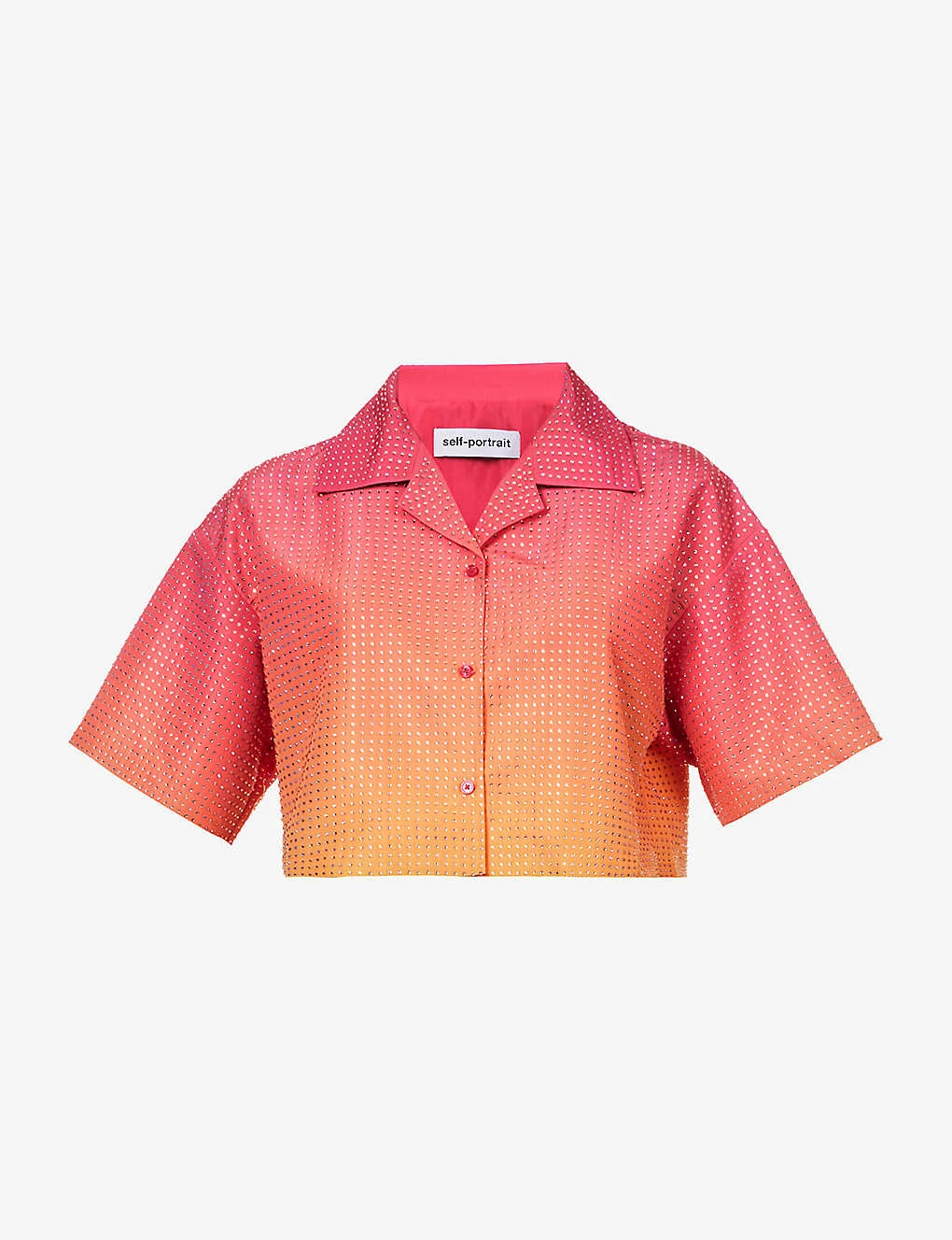 SELF PORTRAIT Crystal-embellished Short-sleeved Shell Shirt 3 SELF PORTRAIT Crystal-embellished Short-sleeved Shell Shirt