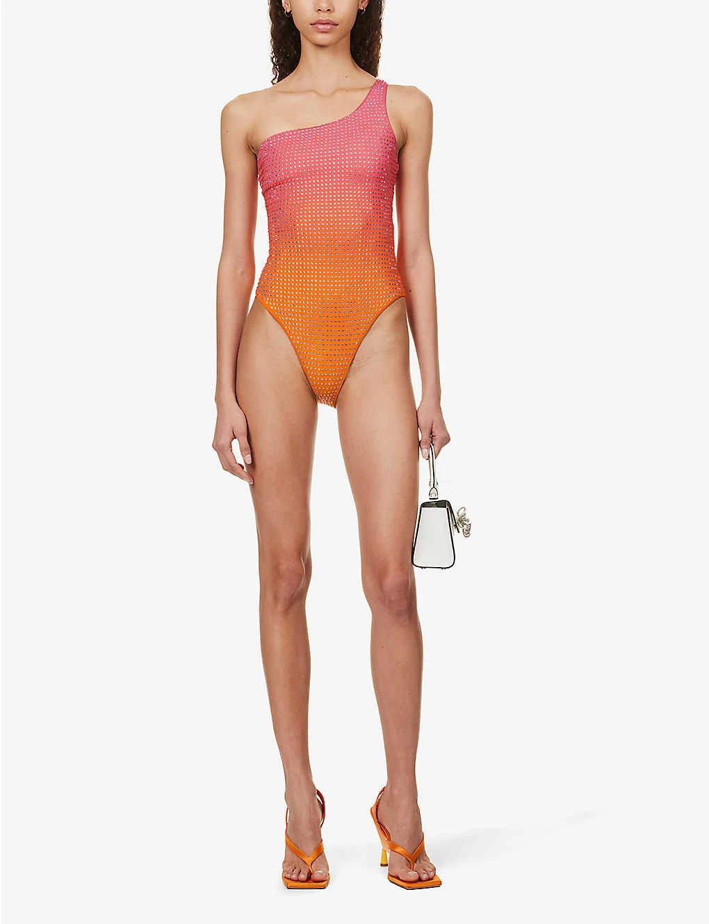 SELF PORTRAIT Crystal-embellished One-shoulder Swimsuit 4 SELF PORTRAIT Crystal-embellished One-shoulder Swimsuit - Image 2