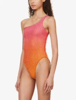 SELF PORTRAIT Crystal-embellished One-shoulder Swimsuit 9 SELF PORTRAIT Crystal-embellished One-shoulder Swimsuit -Sweaty Betty Store R04137720 PINK ALT02