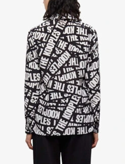 THE KOOPLES Tape Logo-motif Silk Shirt -Sweaty Betty Store R04137809 BLA28 ALT03
