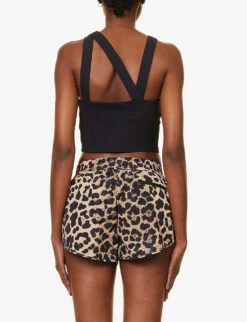 P.E NATION Half Dome Asymmetric Stretch-jersey Top -Sweaty Betty Store R04137943 BLACK ALT03