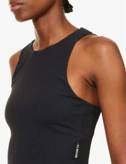 P.E NATION Half Dome Asymmetric Stretch-jersey Top -Sweaty Betty Store R04137943 BLACK ALT04